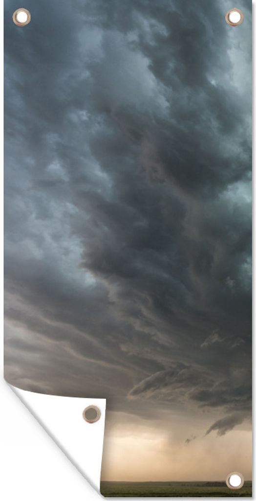 MuchoWow 80x160 cm Outdoor-Poster Gartendeko Sichtschutz Garten Poster für den Garten Dunkle Wolken im amerikanischen Bundesstaat Colorado