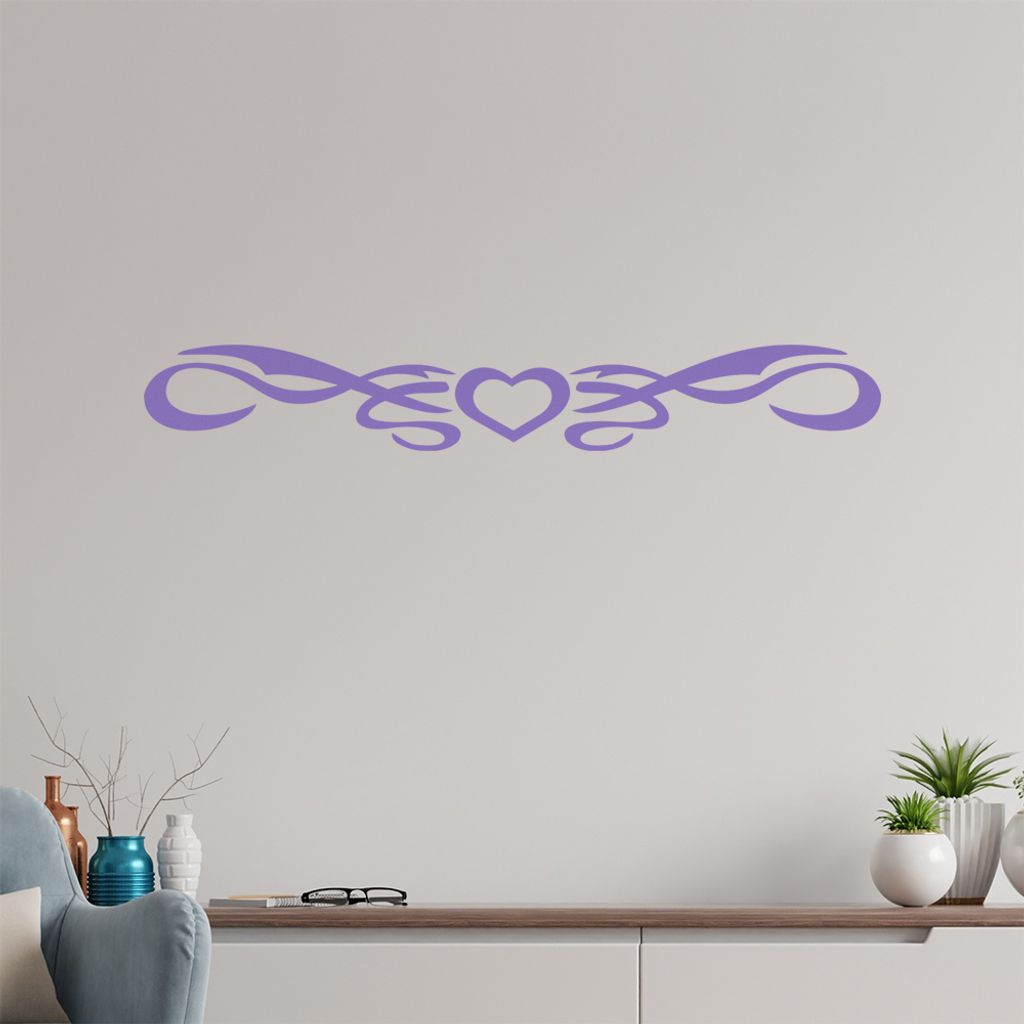 Tribal Herz Wandtattoo in 6 Größen - Wandaufkleber Wall Sticker - Dekoration, Küche, Wohnzimmer, Schlafzimmer, Badezimmer