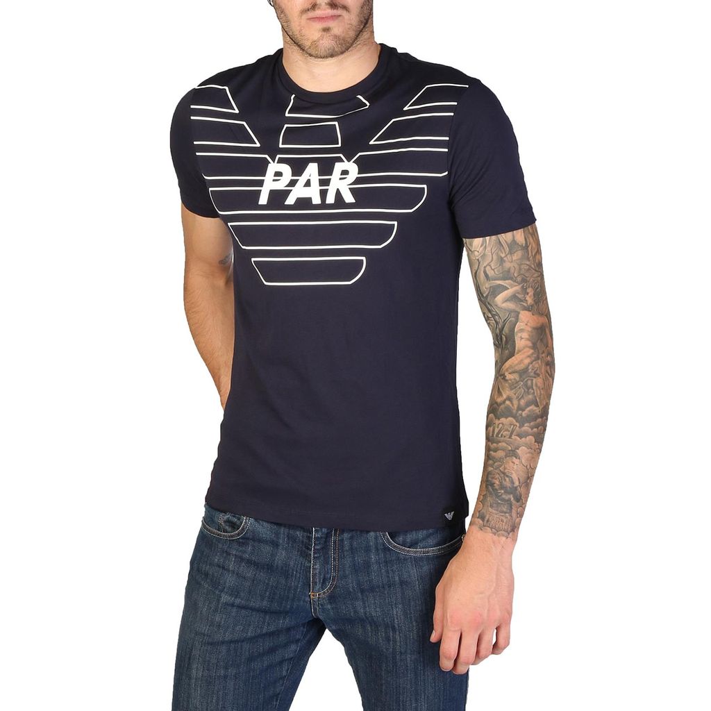 Emporio Armani Herren T-Shirt 3Z1T76, Größe:M, Farbe:Blau, Herstellerfarbe:navy