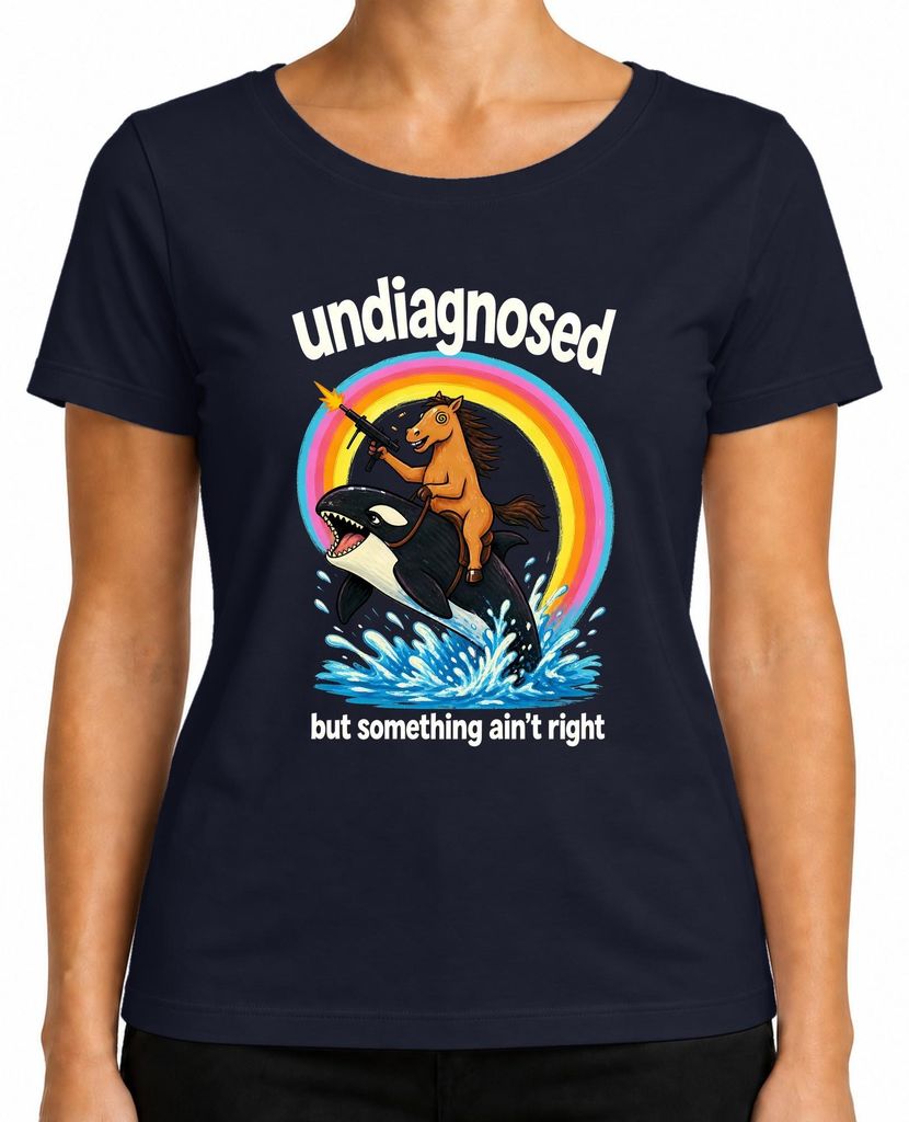 Maglietta da donna, colore blu navy, taglia XL, con la Immagine del prodotto 