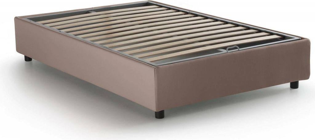Quadratisches und halbes Bett Camilla, Containerbett mit Stoffbespannung, 100% Italy, Seitliche–ffnung, passend für Matratze Cm 120x190, Turtelt...