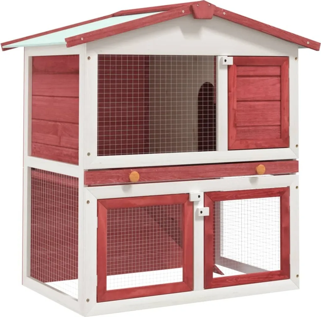 Conigliera The Living Store Legno Rosso 3 Ante - Offerta Esclusiva Online