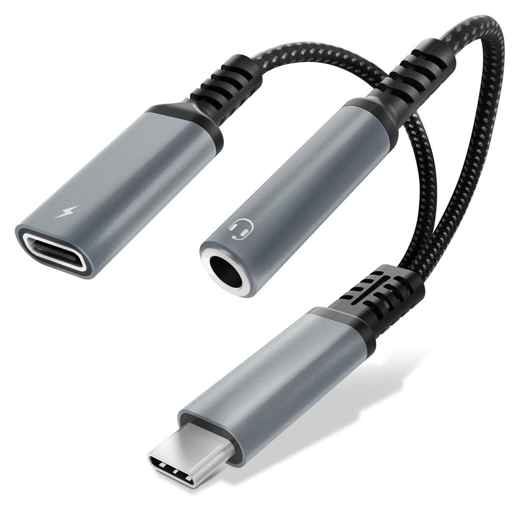 CELLONIC Adattatore da USB C a Jack per cuffie e ricarica, Immagine del prodotto 