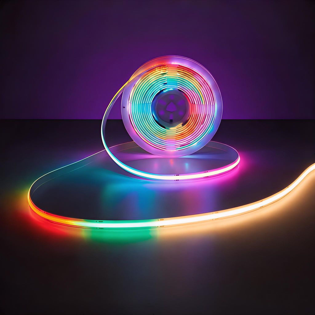 COB LED Streifen RGB+Warmweiß 2700K 896 LEDs/m 24V dimmbar 5m IP20 CRI92 – Homogenes Licht