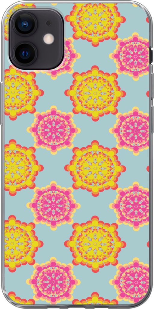 MuchoWow Handyhülle Schutzhülle Hülle für Telefoonhoesje iPhone 12 mini Flower Power - Design - Hippie Silikon Softcase Handy Hülle - Bild