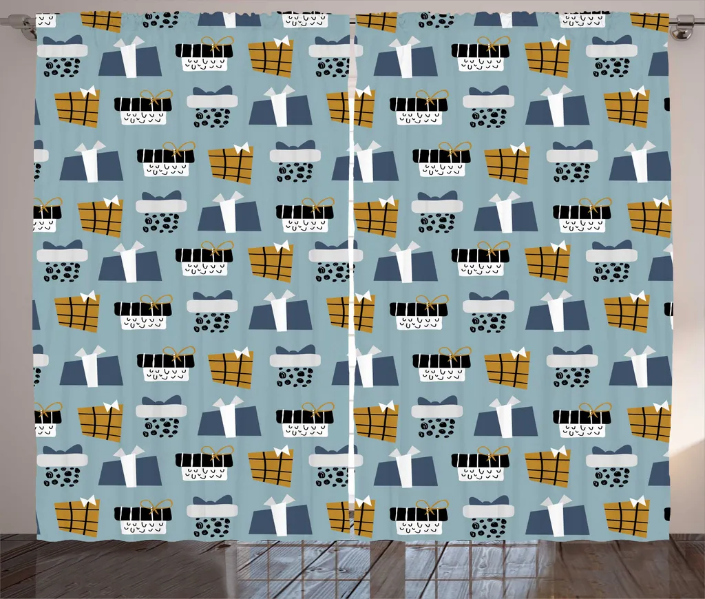Rideaux Universels à Boucles pour Salon Thème Rustique 280 x 225 cm
