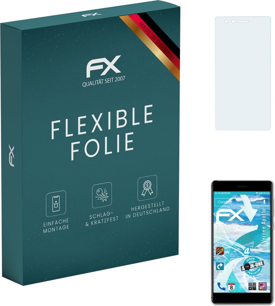 atFoliX FX-ActiFleX 3x Schutzfolie kompatibel mit Vernee Apollo Folie