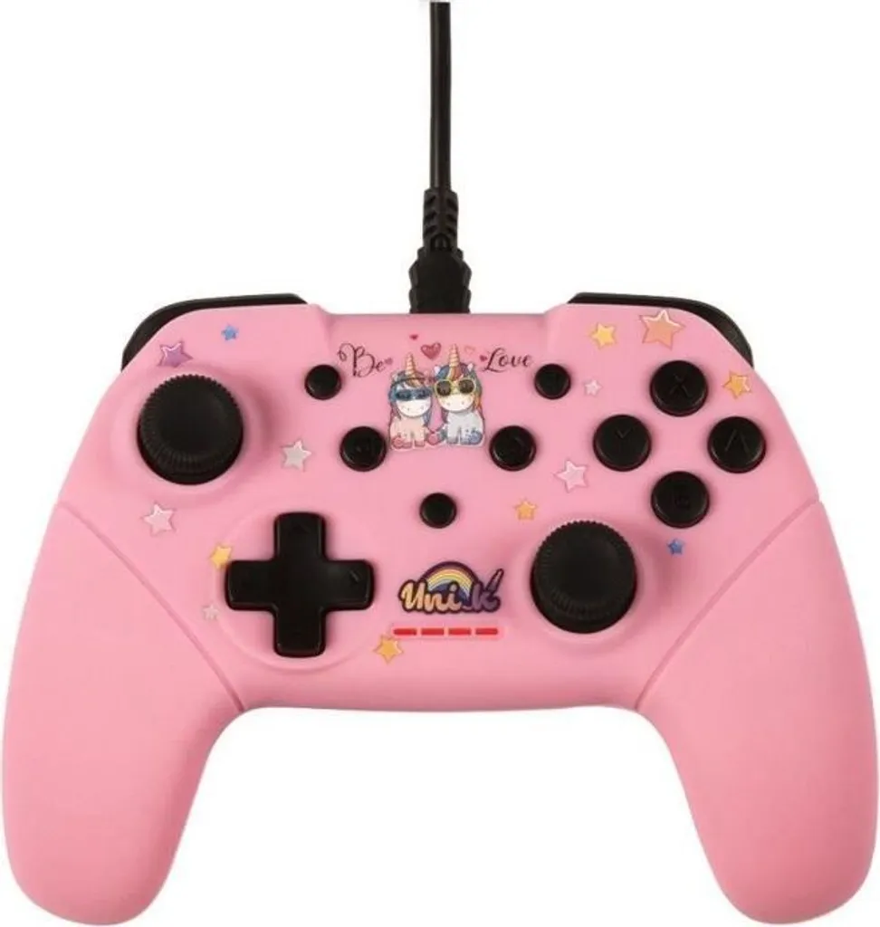 Manette Switch Konix Unik Be Love Unicorn Rose - Accessoire Nintendo