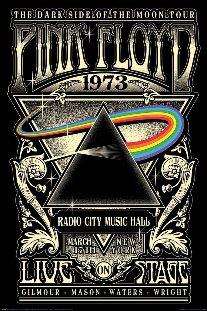 Offizielles Pink Floyd Poster von 1973, lizenziert mit Produktbild 