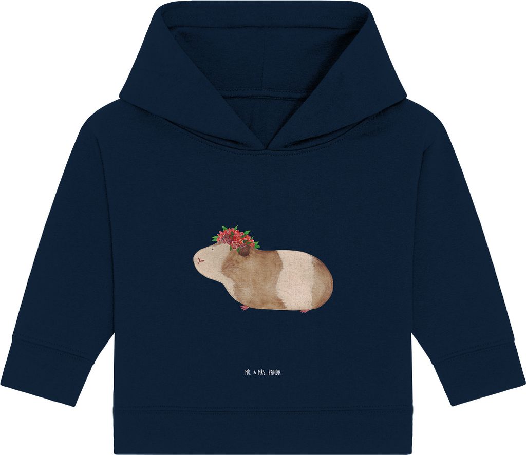 Mr. & Mrs. Panda Organic Baby Hoodie Meerschweinchen Weisheit 12. - 18. Monat - French Navy - Geschenk, Kapuzenshirt, Lustige Sprüche, Kapuzenswea...