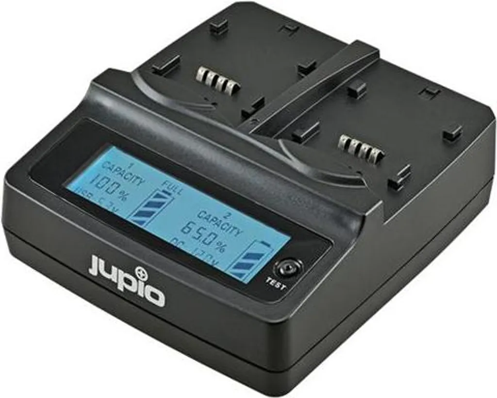 Jupio Duo Charger Universel pour Batteries Li-Ion avec Adaptateurs