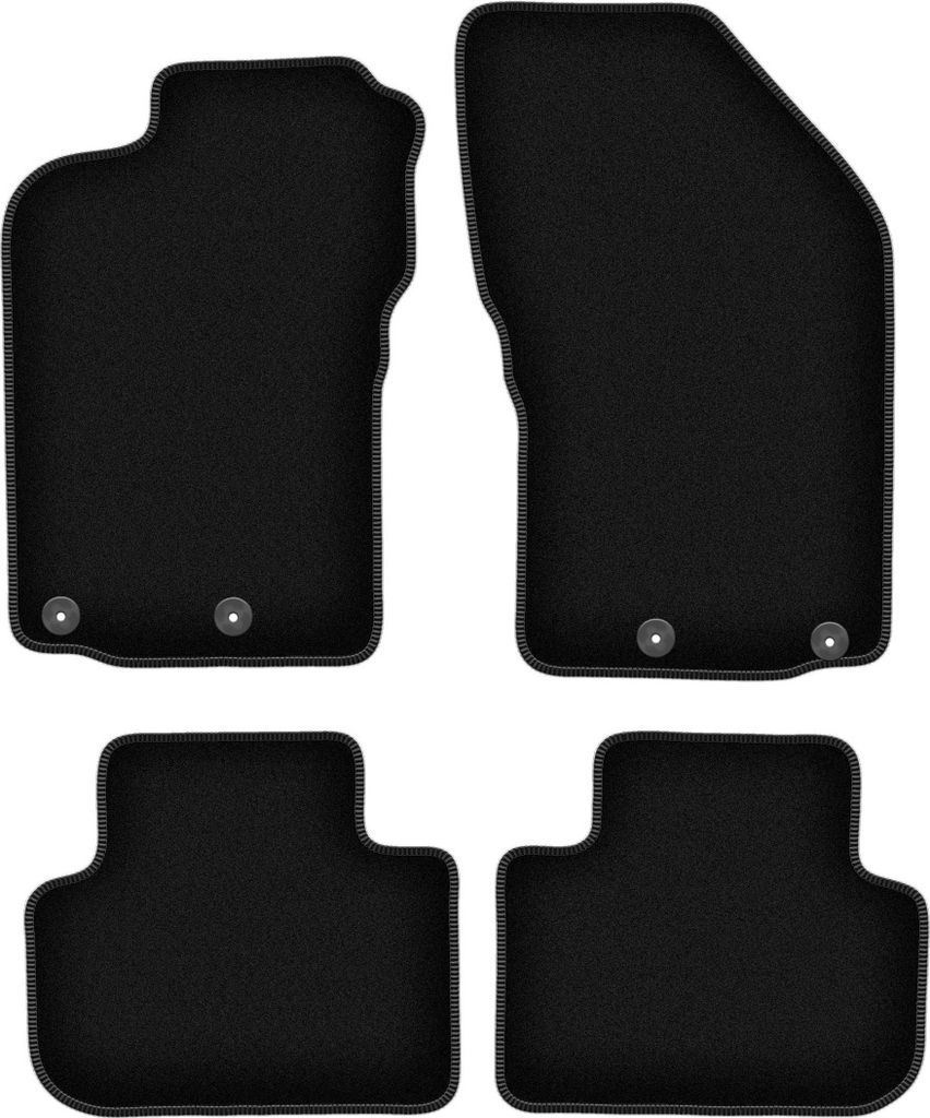 Wielganizator Velours-Autoteppiche – passand für Alfa Romeo 147 (Schrägheck, Bj. 2000-2010) – schwarz, passgenau, mit Befestigungen set 4 Stk.