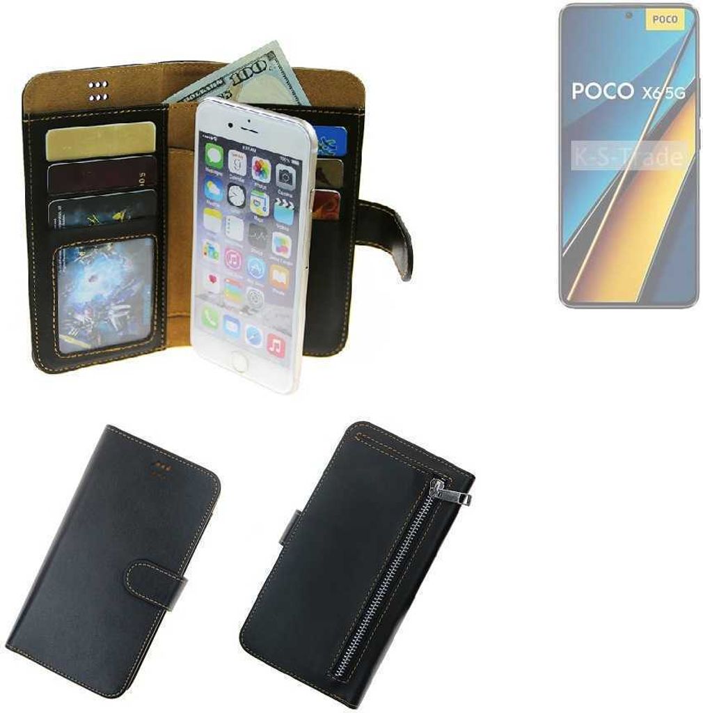 K-S-Trade Schutz Hülle kompatibel mit POCO X6 Klapphülle Case Phone cover Slim Handytasche Handy Hülle schwarz aus Kunstleder (1 Stk)