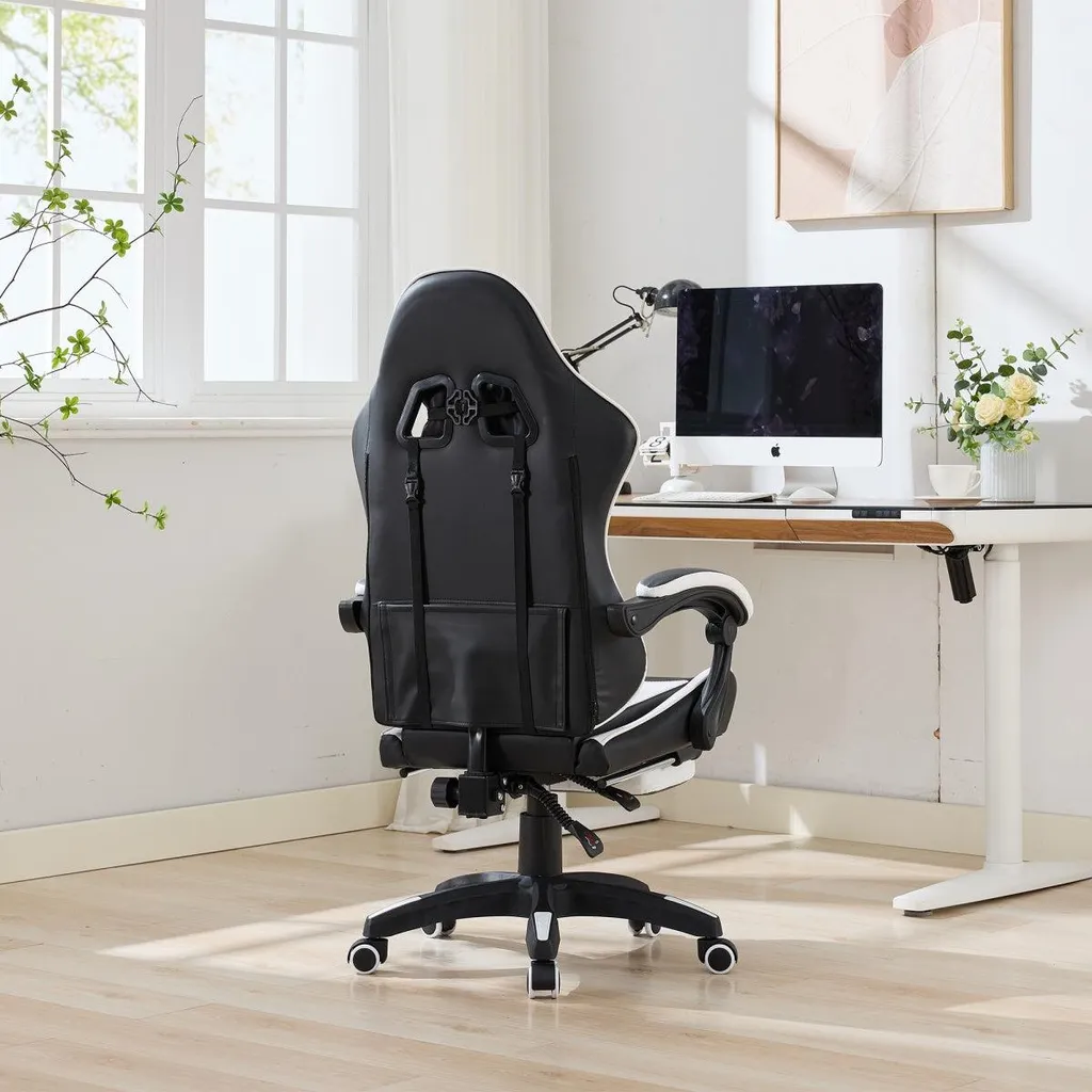 Fauteuil de Bureau Gaming Ergonomique Inclinable avec Repose-Pieds