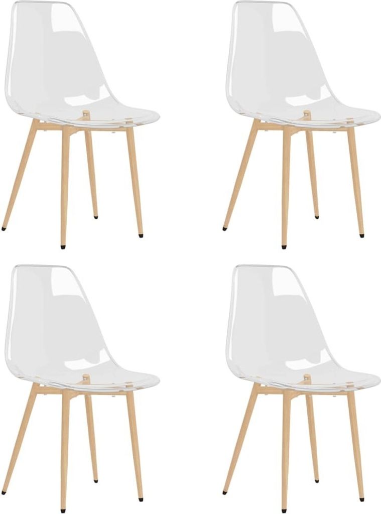 vidaXL Chaises de salle à manger 4 pcs. Transparent PET Image du produit 