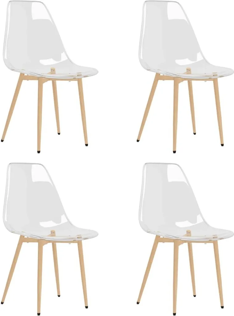 Chaises salle à manger 4 pcs transparentes en PET haute résistance
