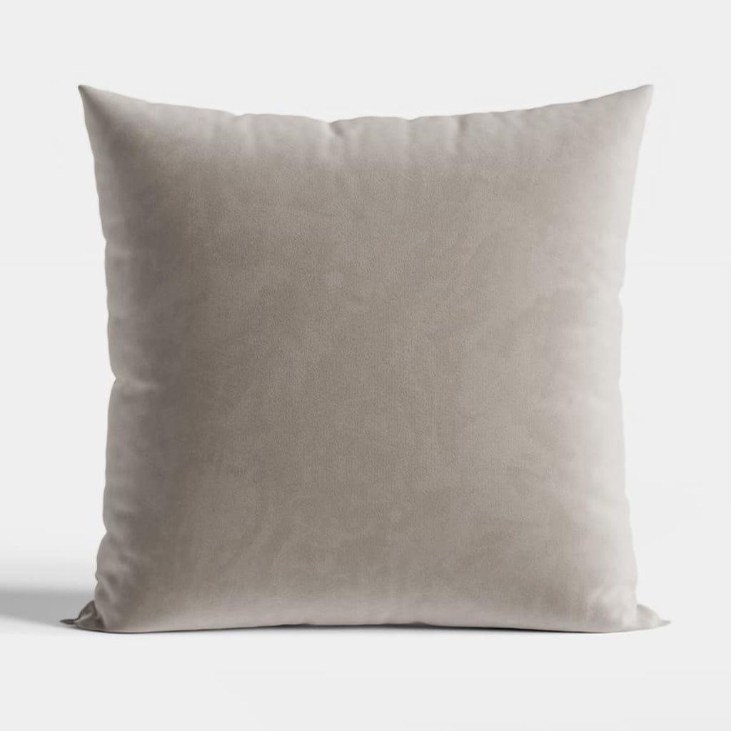 Kissenbezug 40x40 Dekorativer Samt Grau und Beige Produktbild 
