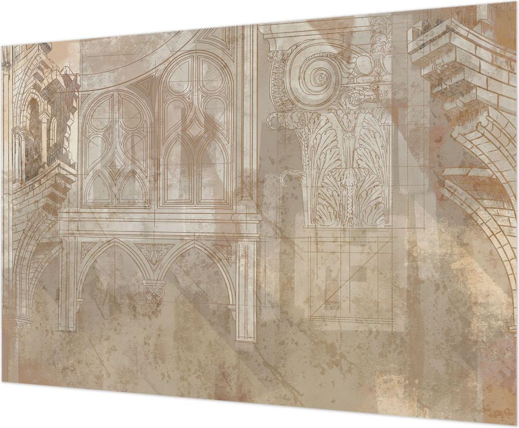 Wandtapete - Dekorative Tapete für Wohnzimmer - Tapetenfolie für Wanddekoration - 312x219 cm - Historische Ornamente