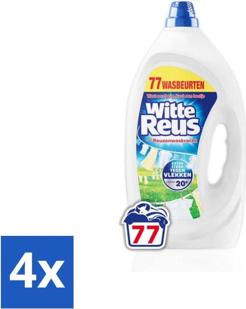 White Giant – Flüssigwaschmittel – Weiße Wäsche – 77 Wäschen - Vorteilspack - 4 Stücke