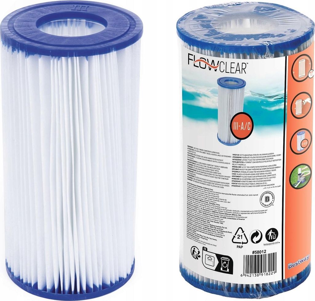 Filtr do pompy basenowej Typ III, 1 sztuka, zapas do Zdjęcie produktu 