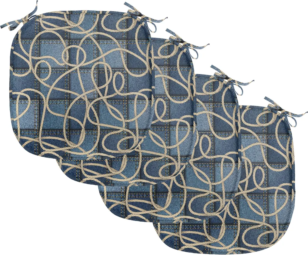 Galettes de Chaise Bleues pour Cuisine Lot de 4 Coussins Décoratifs
