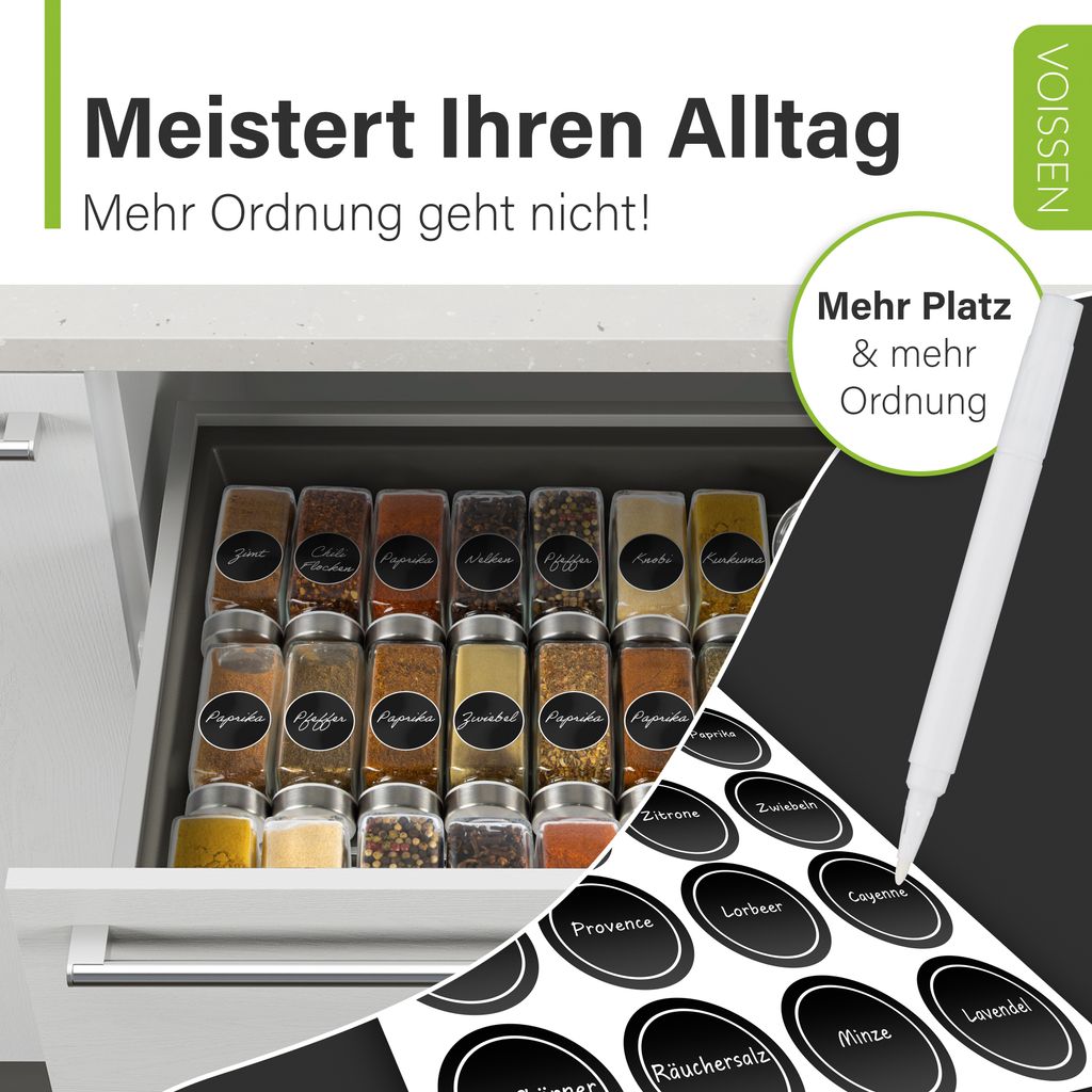 Voissen Gewürzbehälter aus Glas – 24er Set – 100ml – Produktbild 5