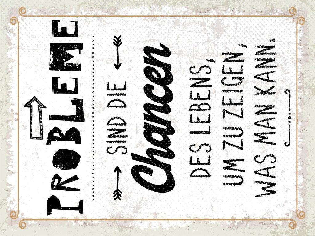 vianmo Blechschild 40x30 cm Probleme sind Chancen des Lebens