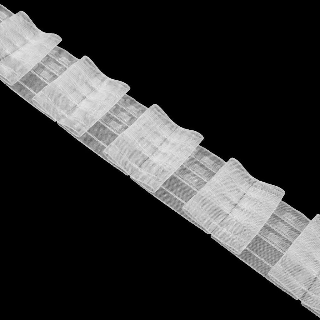 Gardinenband 10m Flachfalten Transparent-65mm 1:2.5,Kräuselband Faltenband
