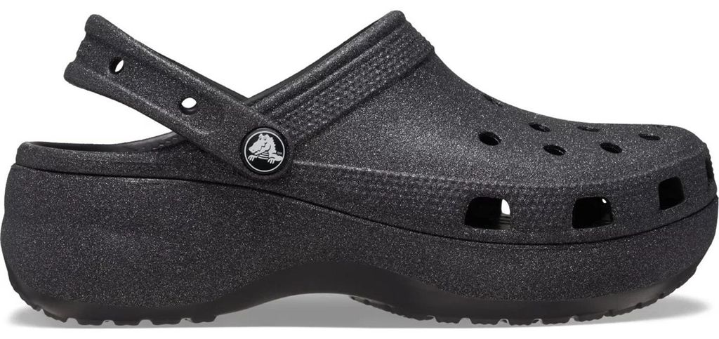 Crocs Classic Platform Glitter Clog Uni Black 207241-001 Plateau Croslite Komfort Schuhe 34-35 EU