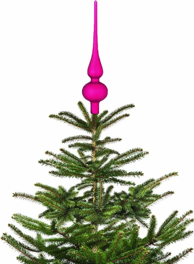 Christbaumspitze 26cm Mille Fiori pink matt