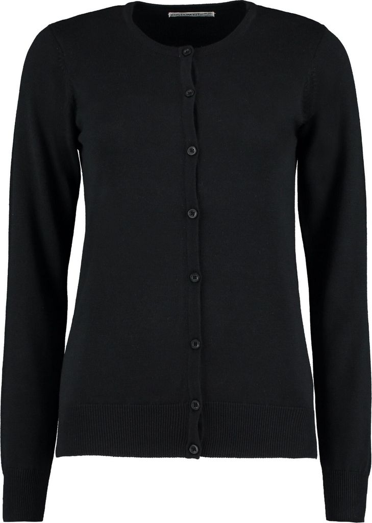 Kustom Kit - "Arundel" Strickjacke Rundhalsausschnitt für Damen PC6297 (40 DE) (Schwarz)