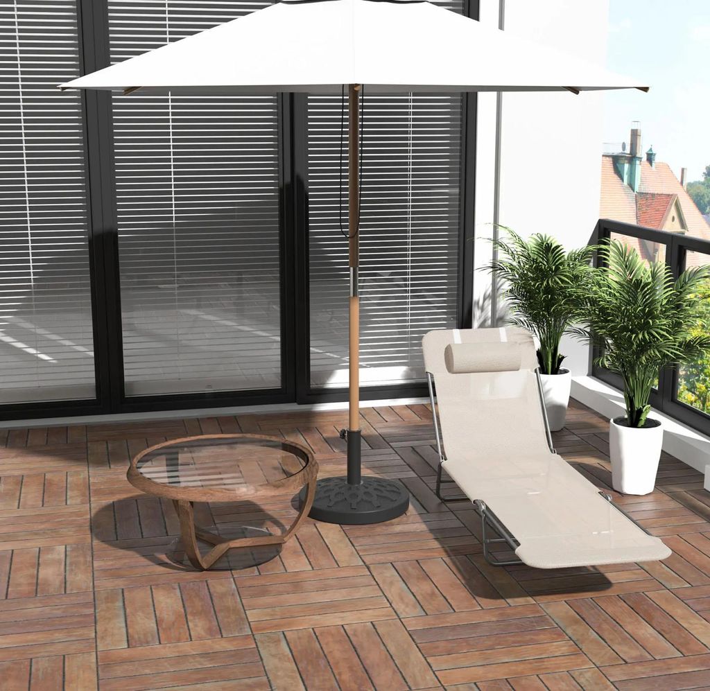 Sonnenliege klappbar Gartenliege mit Kopfkissen Liegestuhl verstellbar mit 5-Fach Campingliege für Garten, Balkon