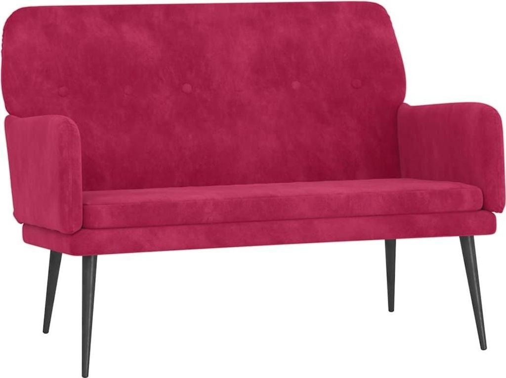vidaXL Sitzbank Weinrot 108x79x79 cm Samt