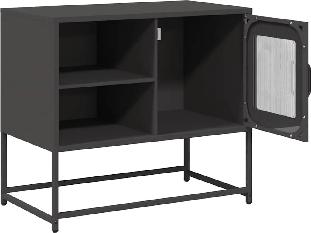 Mobiletto TV vidaXL in Acciaio Nero 68x39 cm - Pratico e Solido - 6