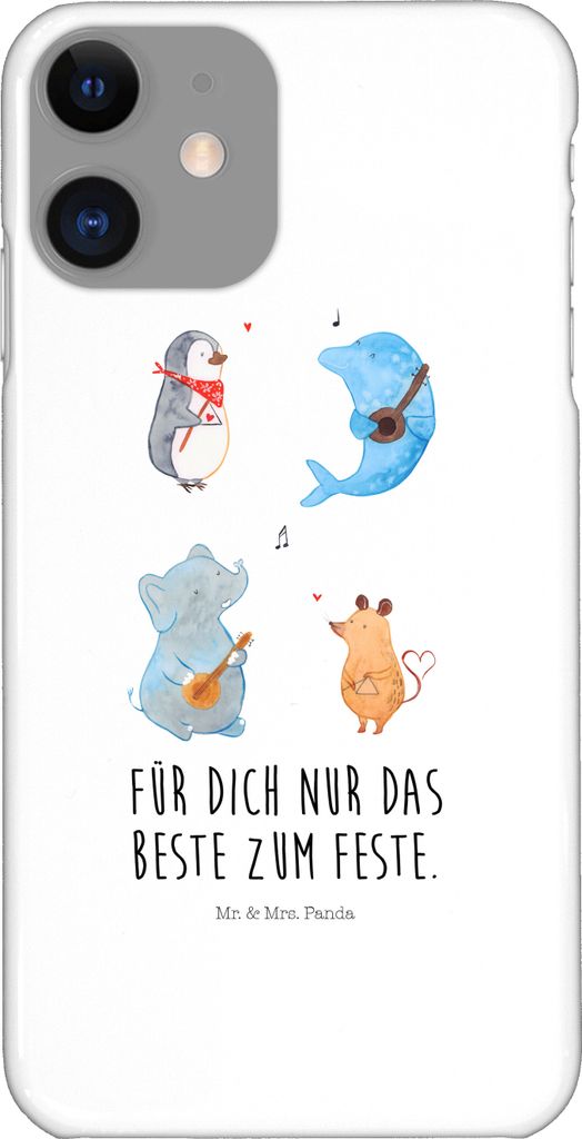 Mr. & Mrs. Panda Iphone 11 Handyhülle Big Band - Weiß - Geschenk, Hund, Handy Case, Gute Laune, Maus, Schutzhülle, Musik, XR, Gitarre, Delfin, H...