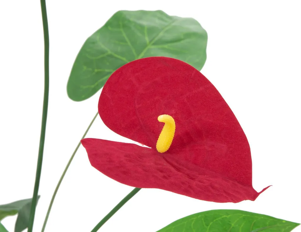 Anthurium artificiel 70cm pour décoration bureau et salon - Plante rouge - 5