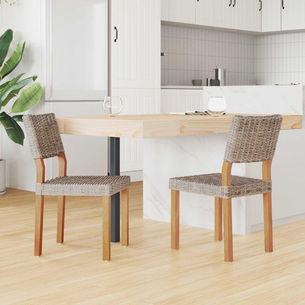 (Robust Möbel) Esszimmerstuhl 2 pcs - Montage erforderlich - Kubu Grau 46 x 55 x 84cm Kubu Rattan - CL288709 - Esszimmerstühle