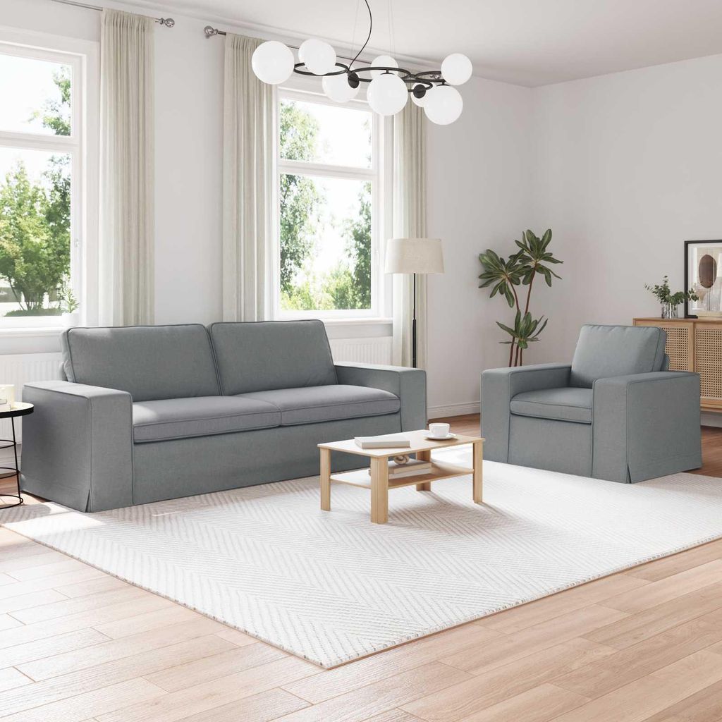 "WINTER SALE"2-Sitzer Sofa Couch 180cm - 2 pcs - elegantes Design - Doppelsofa - Couch - Hellgrau Metall Promotion338003 - Klassische Sofas