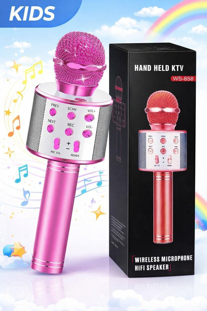Karaoke Mikrofon für Kinder & Erwachsene – Bluetooth Produktbild 