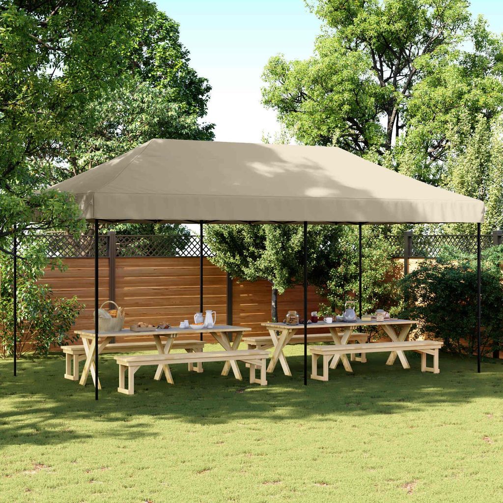 "Neues Produkt" Party-Zelt - CLORIS - Pavillon - Taupe 292x580x315 cm Oxford-Stoff - Pavillons & Partyzelte V2813
