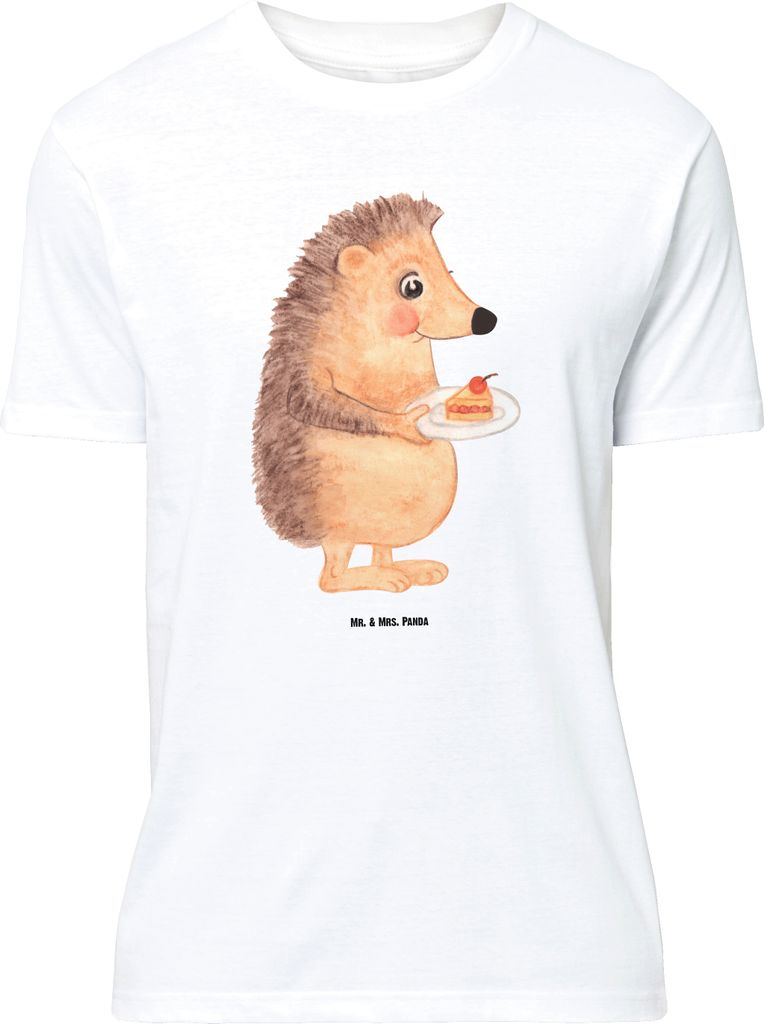 Mr. & Mrs. Panda Größe L T-Shirt Igel Kuchenstück - Weiß - Geschenk, Shirt, Geburtstagskuchen, Kuchen, Einladung Party, Tshirt, mit Spruch, Bac...