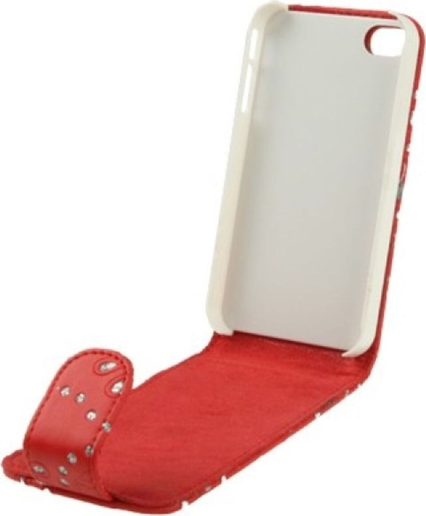 Schutzhülle Handy Case für Handy Apple iPhone 4 / 4s Strass rot