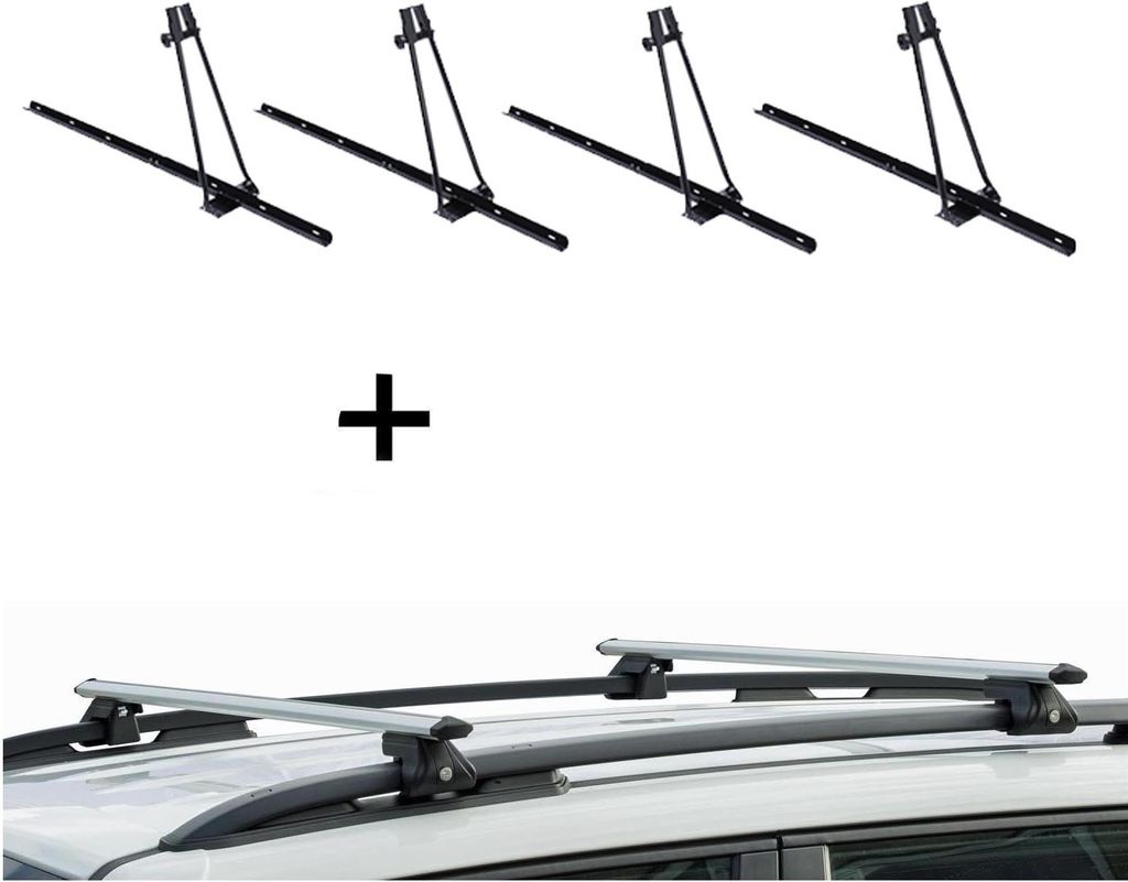 4x Fahrradträger ORION + Relingträger CRV135 kompatibel mit Toyota Land Cruiser 90 96-03