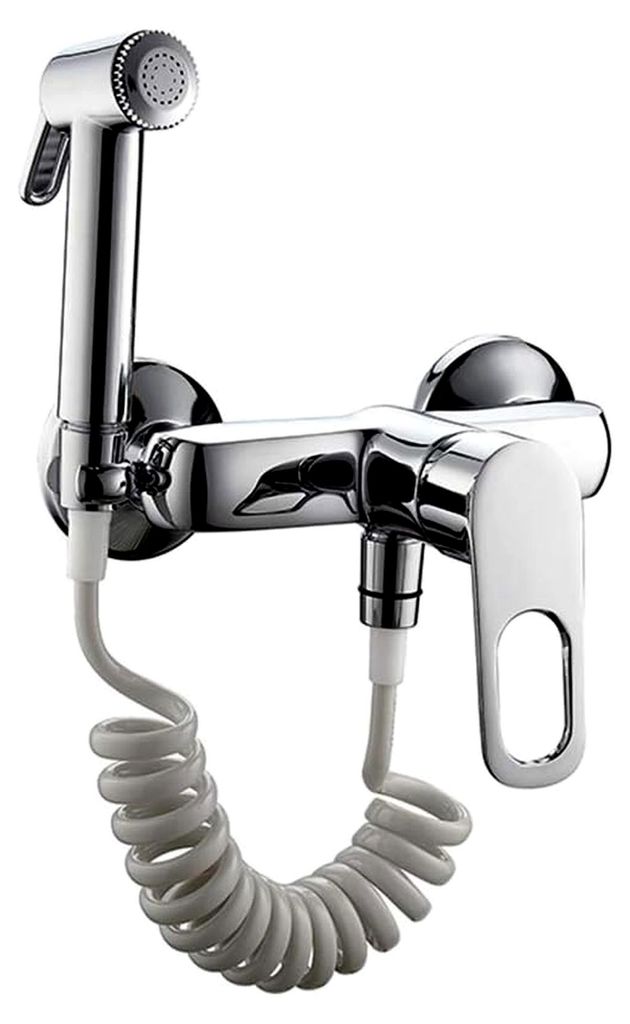 Bidet-Sprühgerät for Toilette, verchromtes Stoff-Windel-Waschset, Messing-Hand-Bidet-Sprühset for die Wandmontage, mit PVC-Duschschlauch, kaltem...