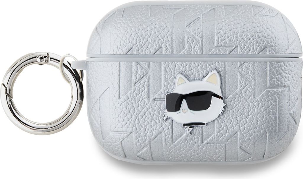 Karl Lagerfeld, Hülle für AirPods Pro 2 mit Choupette Prägung, Silber