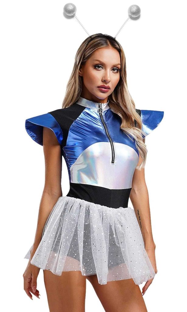 Costume da aliena per donna - tuta da ragazza spaziale con Immagine del prodotto 