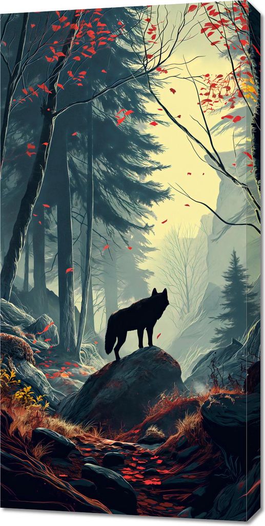 Bild 50x100cm Wald Echos