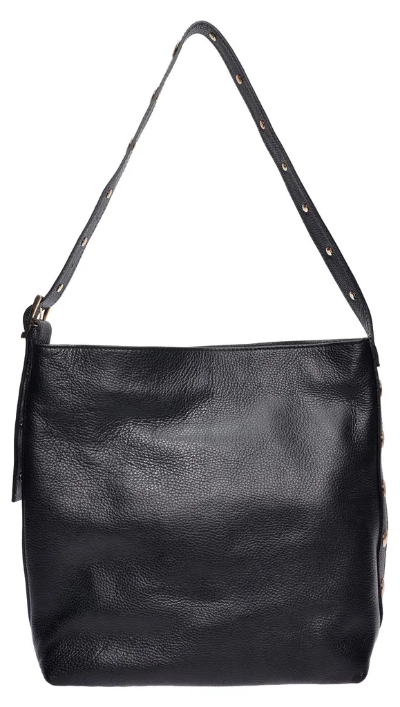 Sac épaule en cuir noir pour femme chic et moderne au quotidien