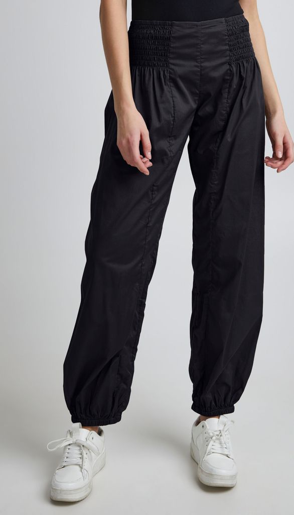 Pulz Jeans PZJILL Damen Hose Stoffhose lange Haremshose Pumphose Pluderhose mit elastischem Bund 100% Baumwolle Regular Fit