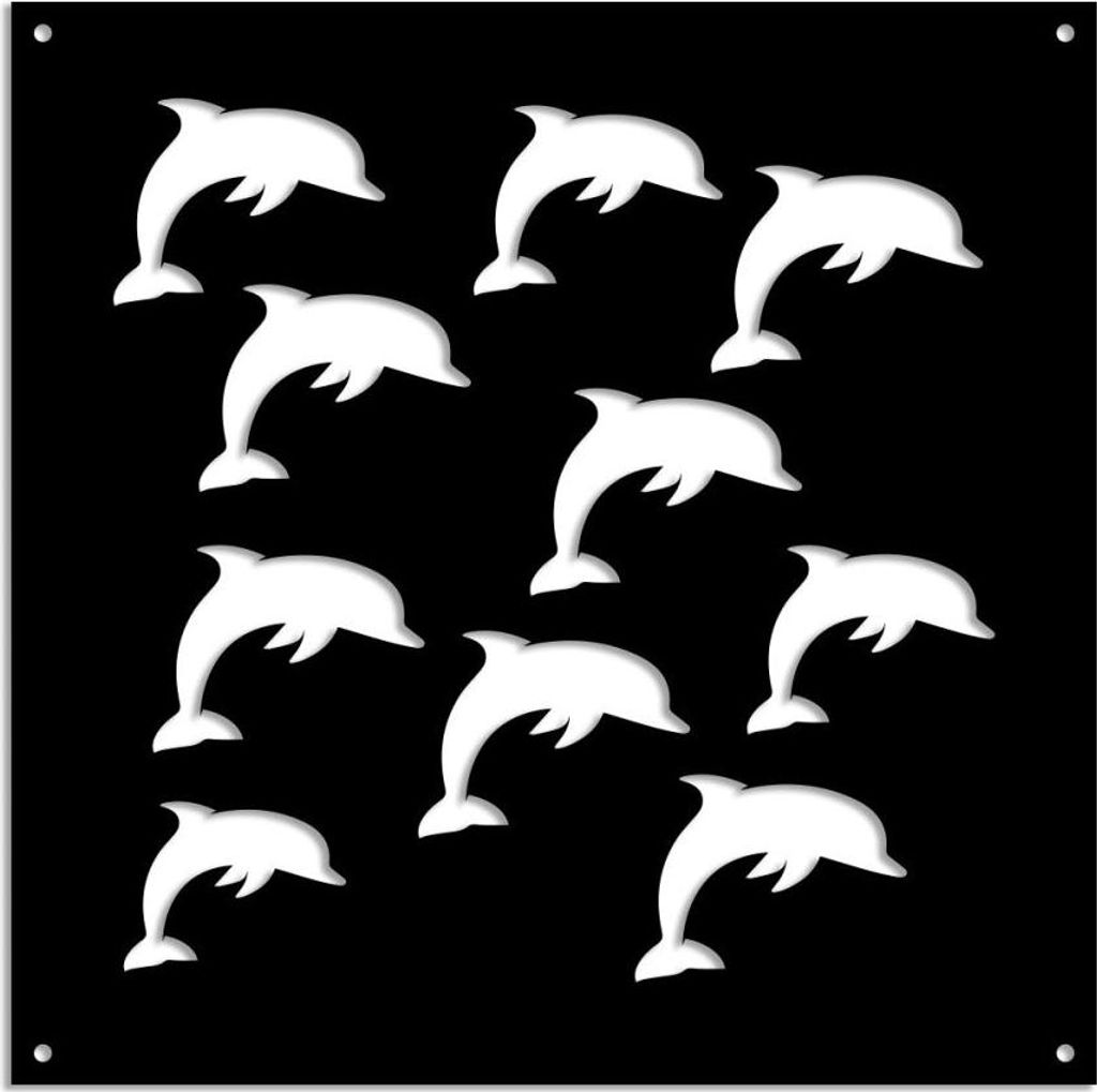 DOLPHIN – Perforiertes PVC–Panel – Sonnenschutz 73x73 cm schwarz